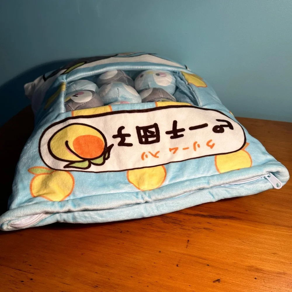 Kawaii Tactile Squishie Anime Sleep & Play Plush Penguins in Pillow ~ Set of 8